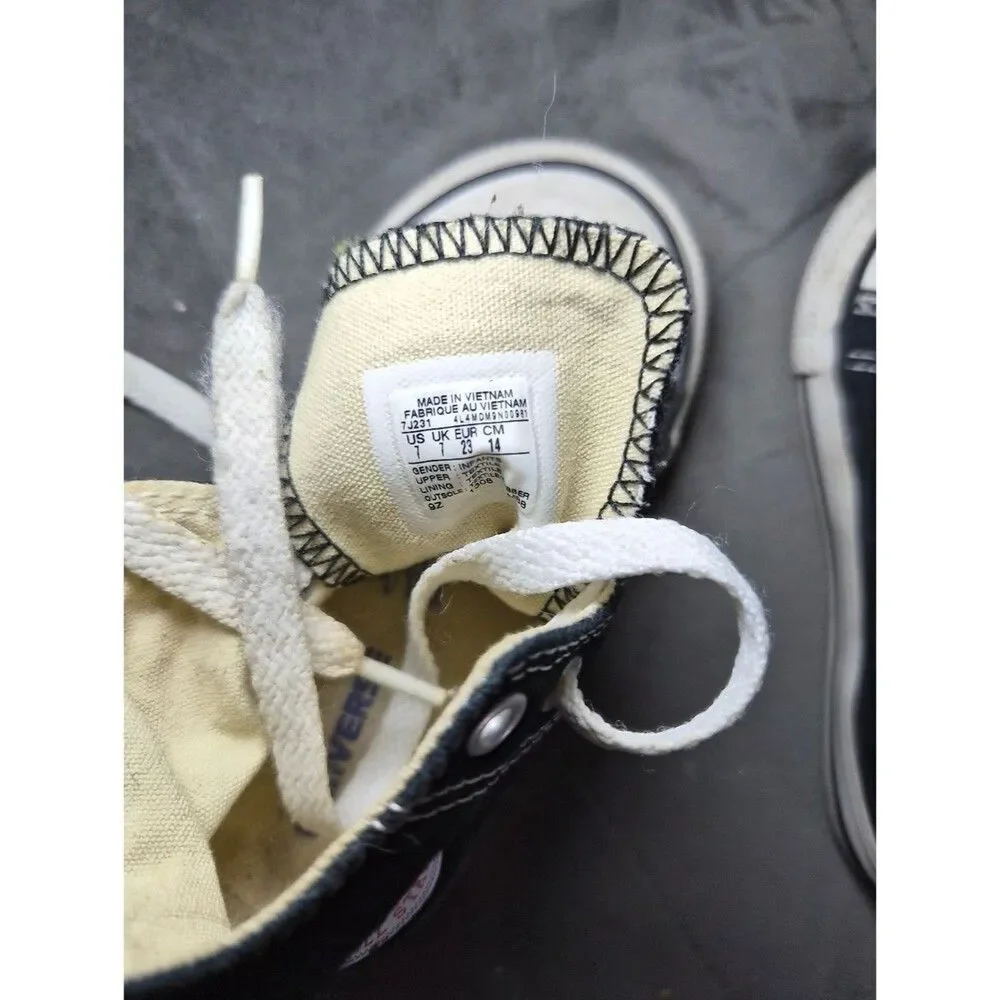 Converse Kids Black and White High-Top Sneakers 7